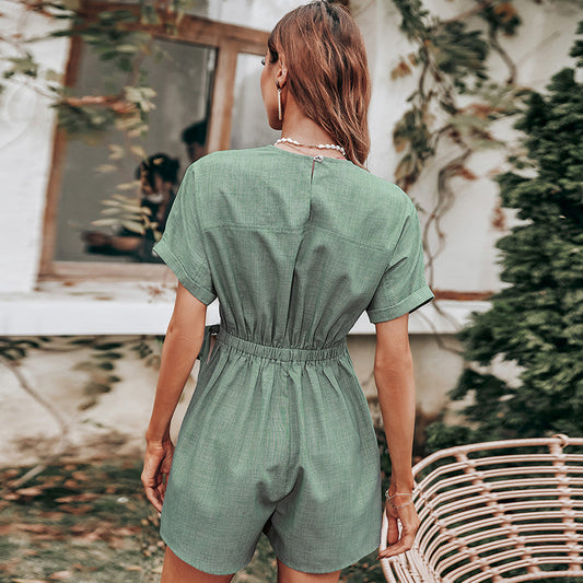 Ensemble « Vibe Chic » – Col V & Ceinture Ajustée