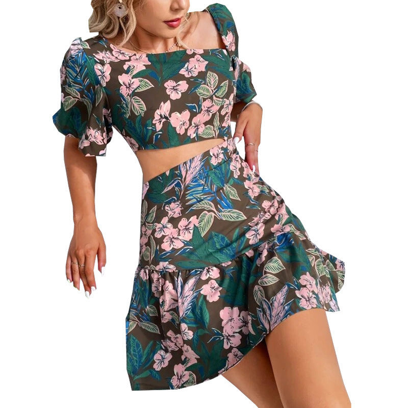 Ensemble « Fleurs d’Été » – Manches Courtes & Fraîcheur