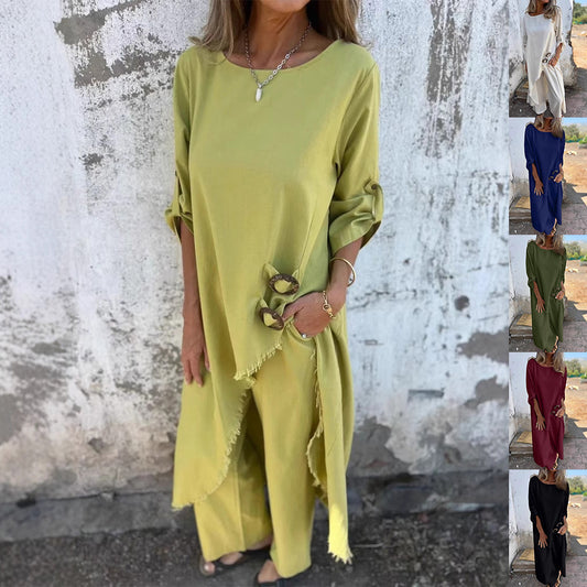 Ensemble « Forme Libre » – Deux Pièces Oversize, Boutons Bijoux & Vibe Sculpturale