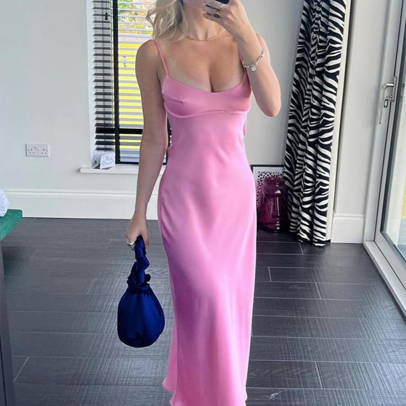 Robe de Soirée « Satin Pur » – Dos Nu & Élégance Sensuelle