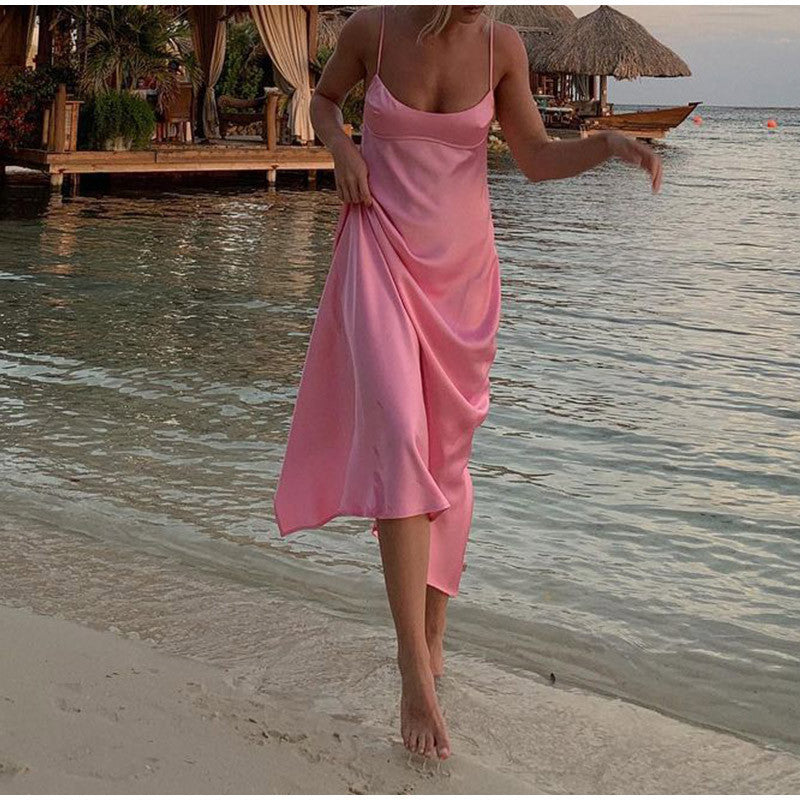 Robe de Soirée « Satin Pur » – Dos Nu & Élégance Sensuelle