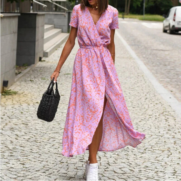 Robe d’Été « Onde Fleurie » – Liberté & Élégance Naturelle