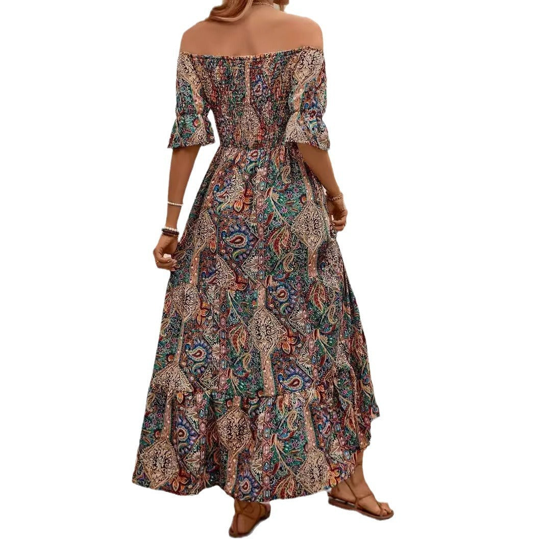 Robe d’Été « Brise Élégante » – Off-Shoulder & Aérienne