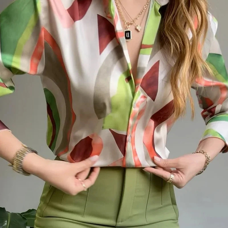 Ensemble « Vague Bohème » – Chemise Ample, Pantalon Fin, Look Naturel & Maîtrisé