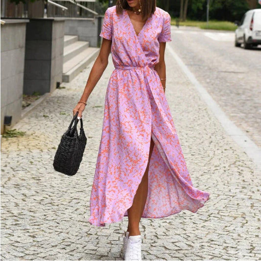 Robe d’Été « Onde Fleurie » – Liberté & Élégance Naturelle
