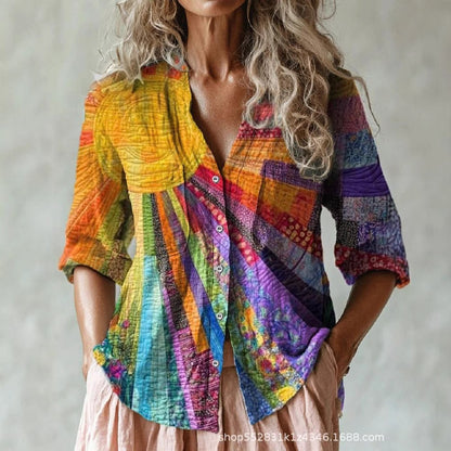 Women's Long Shirt Summer European And American Trendy Long-sleeve