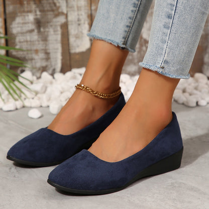 Women's Plus Size Shallow Mouth Solid Color Casual Flat Shoes