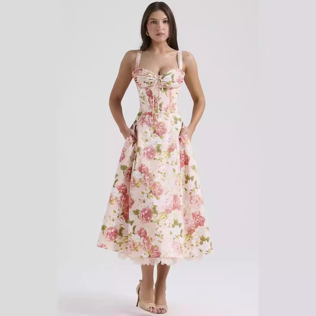 Robe d’Été « Fleur de Lune » – Romantique & Fleurie