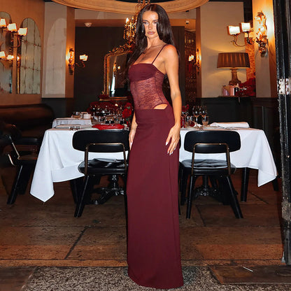 Robe Longue « Naéva » – Dentelle & Audace