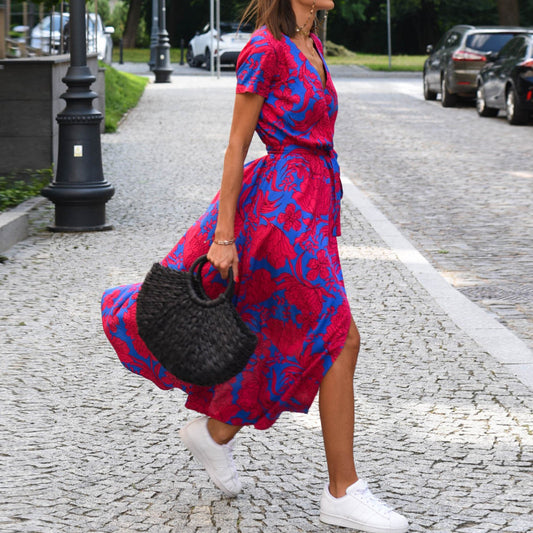 Robe d’Été « Onde Fleurie » – Liberté & Élégance Naturelle